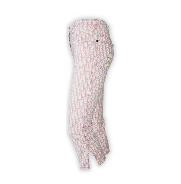 Christian Dior by John Galliano Pink Trotter Monogram Capri Pants