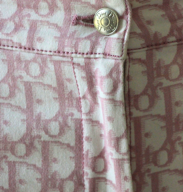 Christian Dior by John Galliano Pink Trotter Monogram Capri Pants