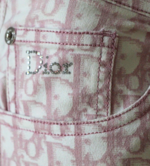 Christian Dior by John Galliano Pink Trotter Monogram Capri Pants