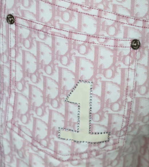 Christian Dior by John Galliano Pink Trotter Monogram Capri Pants