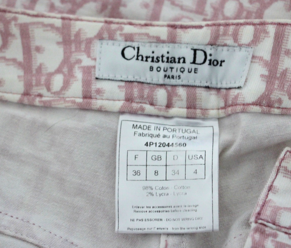 Christian Dior by John Galliano Pink Trotter Monogram Capri Pants