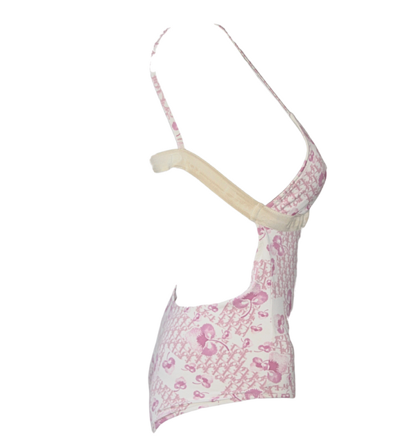 Christian Dior by John Galliano Pink Trotter Monogram One piece Swimsuit