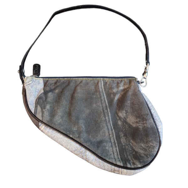 Christian Dior Miss Diorella 2001 Denim Blue Saddle Bag