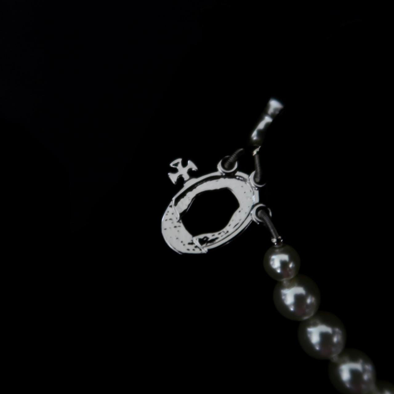 Vivienne Westwood Nana Broken Pearl Silver Tone Chocker Necklace