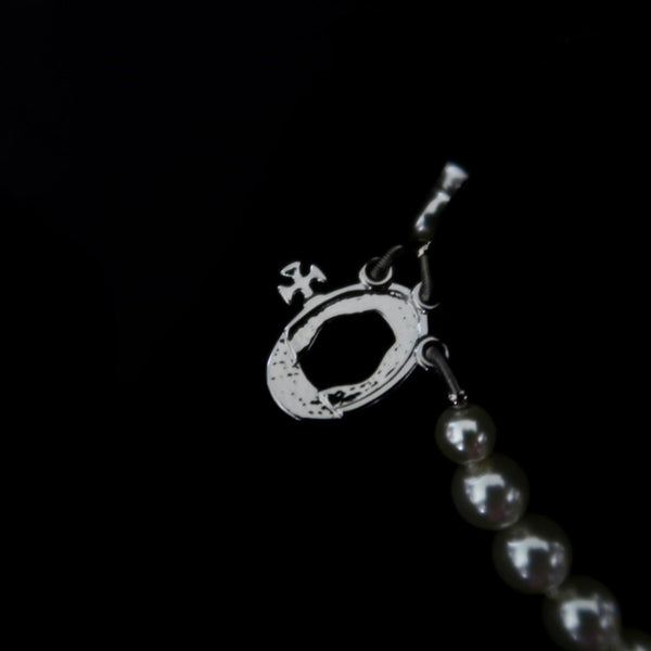 Vivienne Westwood Nana Broken Pearl Silver Tone Chocker Necklace