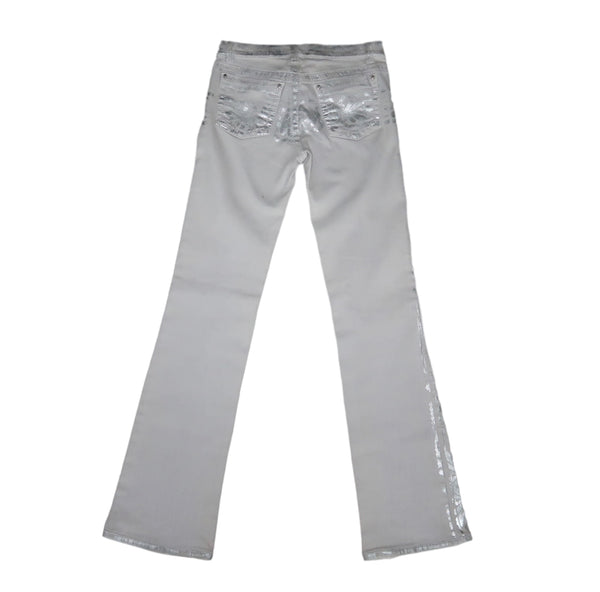 Roberto Cavalli Silver and Grey Pants