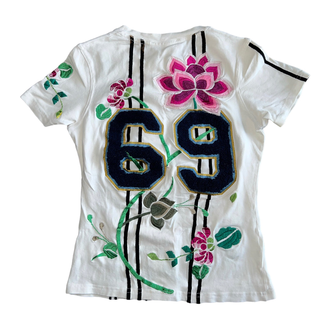 Christian Dior 2003 Adorable Floral Embroidered T-Shirt