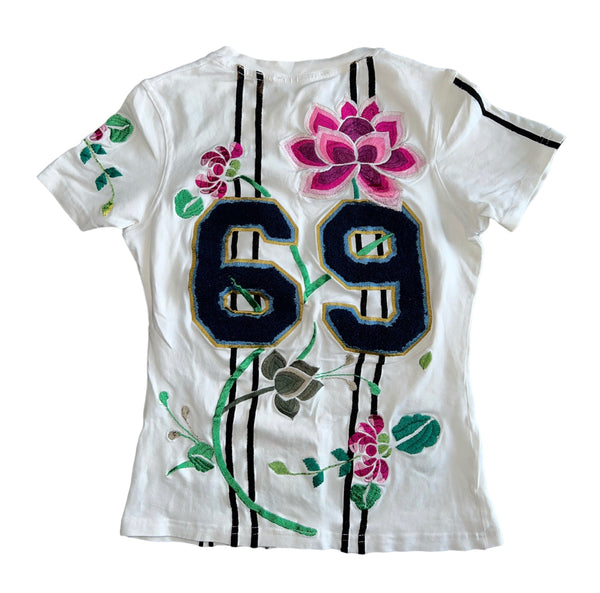 Christian Dior 2003 Adorable Floral Embroidered T-Shirt