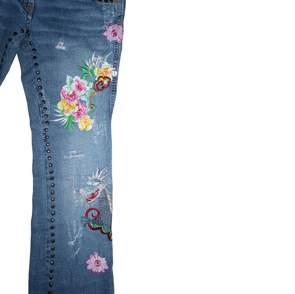 Dolce & Gabbana Hawaii Floral Distressed Jeans