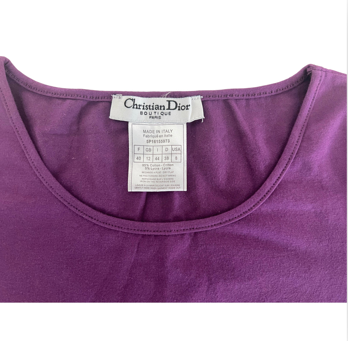 Christian Dior Rhinestone Purple Shirt