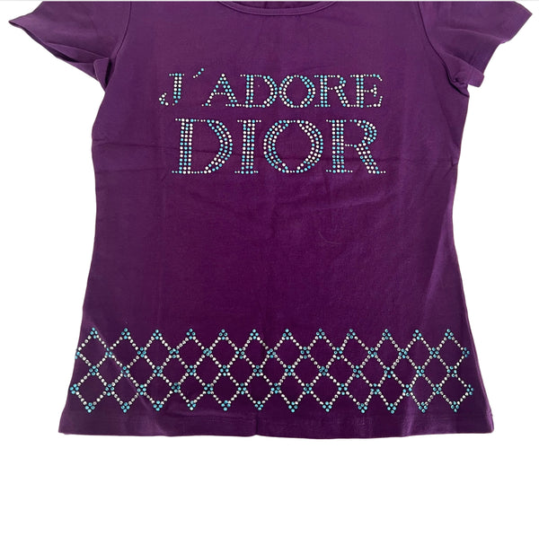 Christian Dior Rhinestone Purple Shirt