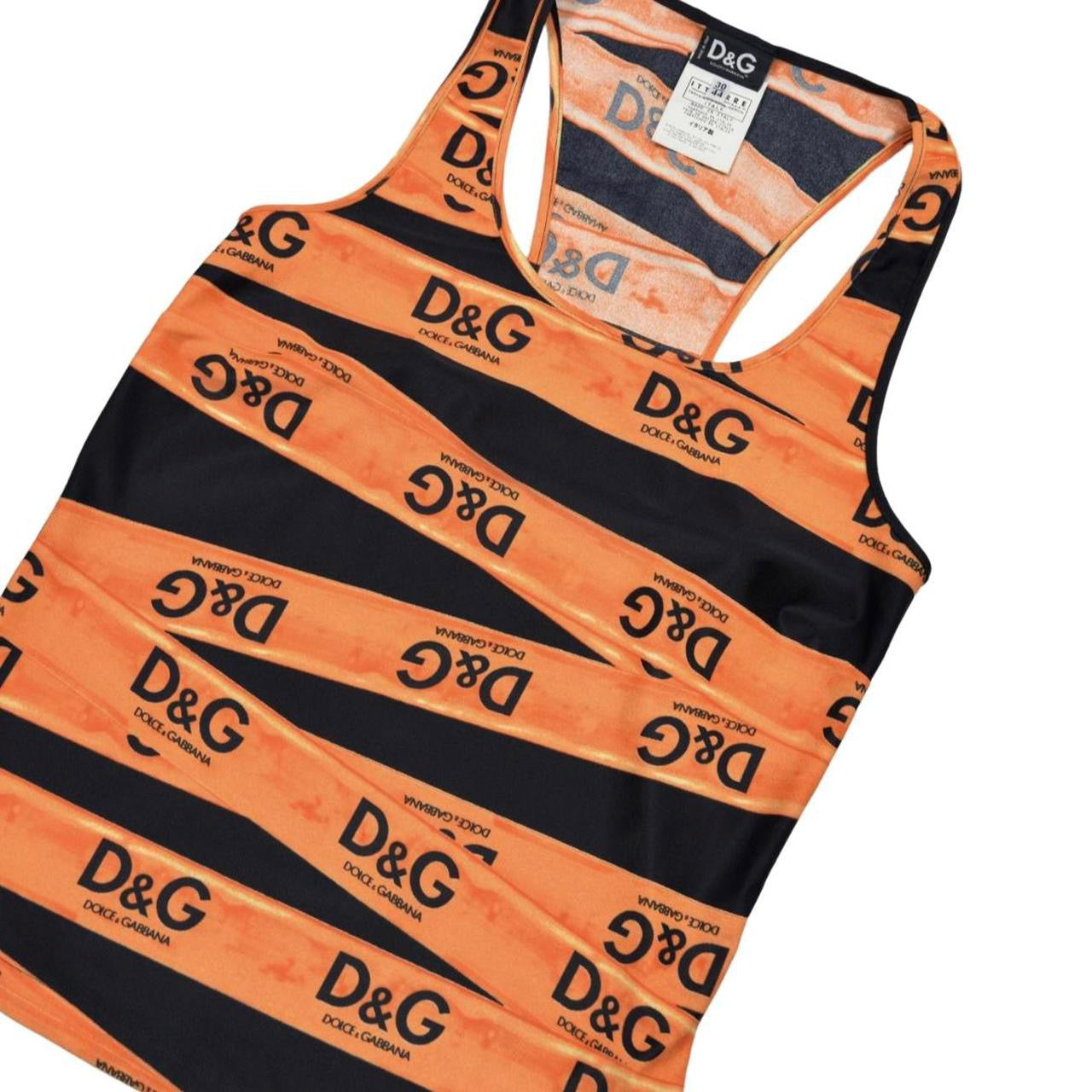 Dolce & Gabbana Orange Ribbon Logo Racerback Tank