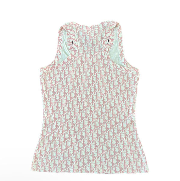 Christian Dior by John Galliano Diorissimo Pink Monogram Tank Top.