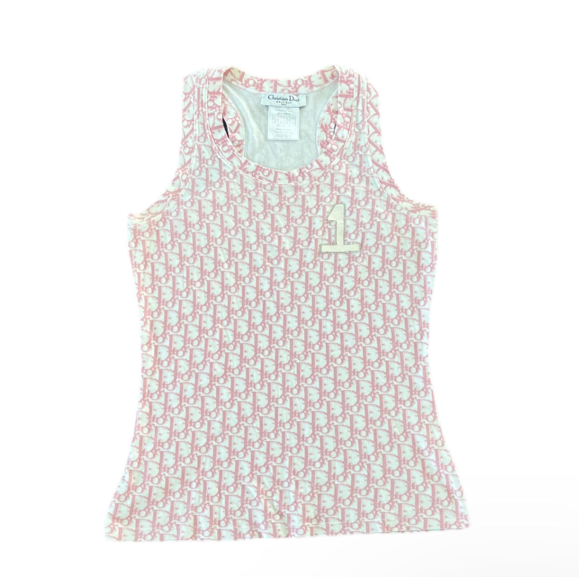 Christian Dior by John Galliano Diorissimo Pink Monogram Tank Top.