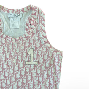 Christian Dior by John Galliano Diorissimo Pink Monogram Tank Top.
