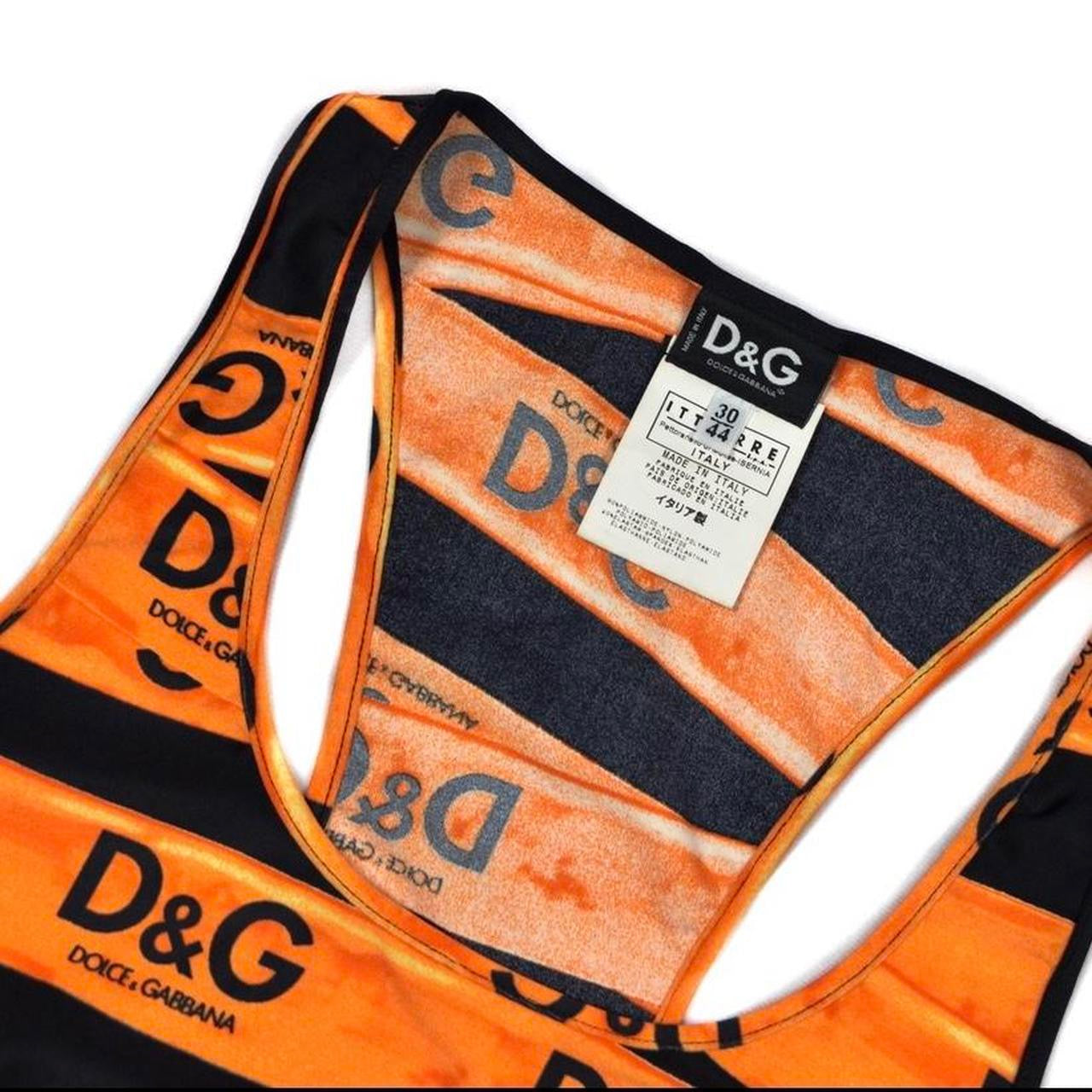 Dolce & Gabbana Orange Ribbon Logo Racerback Tank
