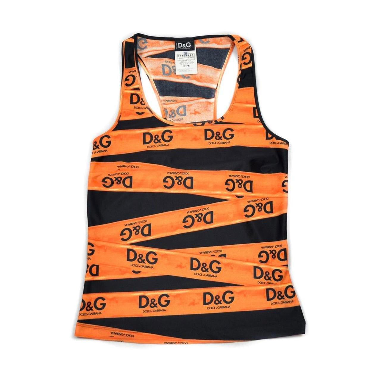 Dolce & Gabbana Orange Ribbon Logo Racerback Tank