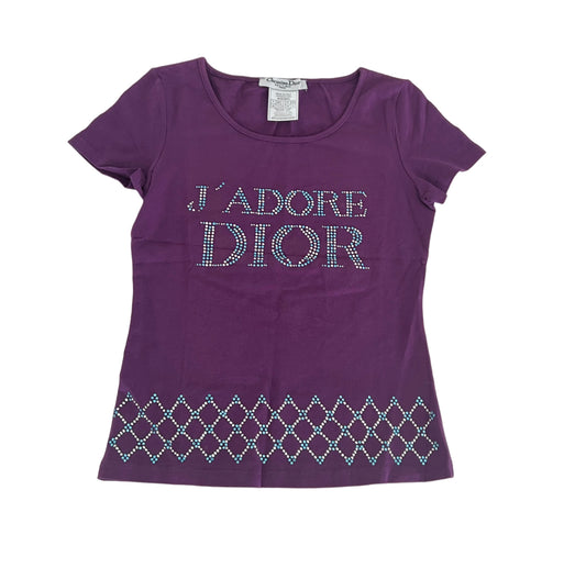 Christian Dior Rhinestone Purple Shirt