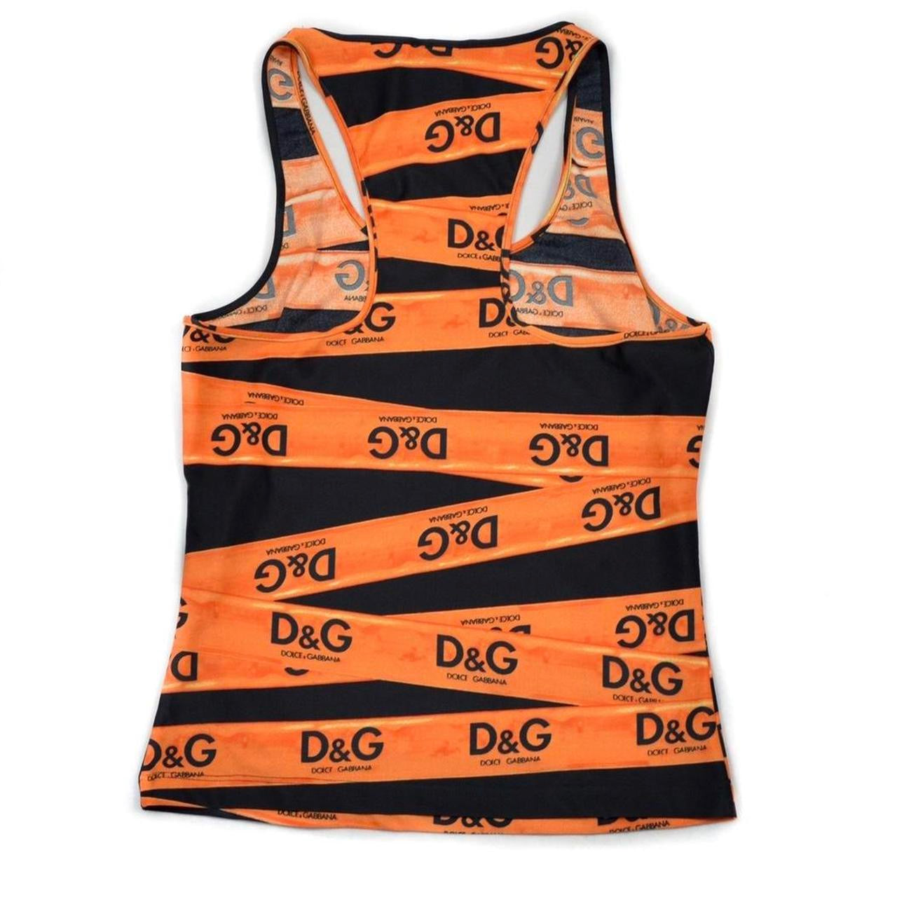 Dolce & Gabbana Orange Ribbon Logo Racerback Tank
